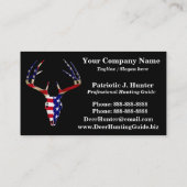 Carte De Visite Crâne patriotique de chasse de cerfs communs (Dos)