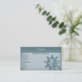 Carte de visite crâne pointu, bleu muet (Debout devant)