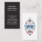 Carte De Visite crâne punk de barbershop (Devant / Derrière)