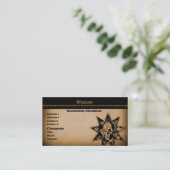 Carte de visite crâne punk, orange brûlé (Debout devant)