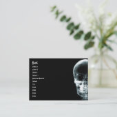 CARTE DE VISITE CRÂNE SQUELETTIQUE DE VISION DE RAYON X - ORIGINAL (Debout devant)