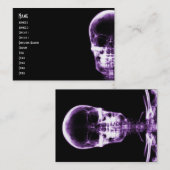 CARTE DE VISITE CRÂNE SQUELETTIQUE DE VISION DE RAYON X - POURPRE (Devant / Derrière)