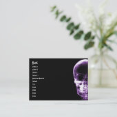 CARTE DE VISITE CRÂNE SQUELETTIQUE DE VISION DE RAYON X - POURPRE (Debout devant)