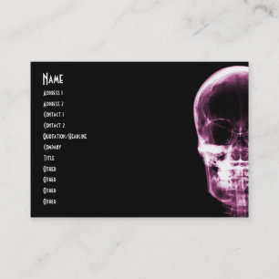 CARTE DE VISITE CRÂNE SQUELETTIQUE DE VISION DE RAYON X - ROSE