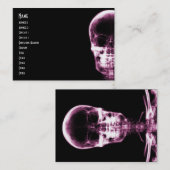 CARTE DE VISITE CRÂNE SQUELETTIQUE DE VISION DE RAYON X - ROSE (Devant / Derrière)