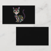 Carte De Visite Crâne sucre Chat mexicain Halloween Jour De La Mor (Devant / Derrière)