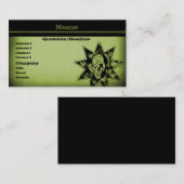 Carte de visite crâne, vert olive (Devant / Derrière)