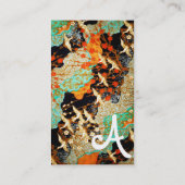 Carte De Visite CRANES DE VOL, FLEURS DE PRINTEMPS Monogramme flor (Dos)