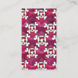 Carte De Visite Crânes et coeurs de roses indien