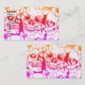 Carte De Visite Crânes et fleurs (Devant / Derrière)