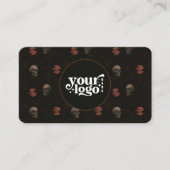 Carte De Visite Crânes gothiques & Ravens Dark Halloween QR Code (Devant)