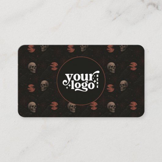 Carte De Visite Crânes gothiques & Ravens Dark Halloween QR Code (Devant)