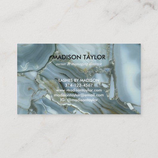 Carte De Visite Craqué gris gris vert bleu marbre texture   (Dos)