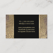 Carte De Visite Craquement élégant de feuille d'or de ciseaux d'or (Dos)