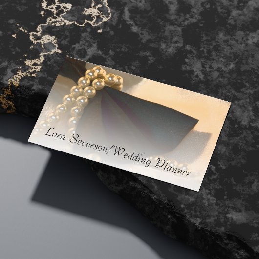 Carte De Visite Cravate Black Bow et Wedding planner White Pearl