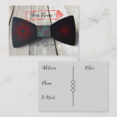 Carte De Visite Cravate Bow en bois (Devant / Derrière)