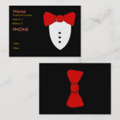 Carte De Visite Cravate Bow rouge Tux noir (Devant / Derrière)
