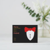 Carte De Visite Cravate Bow rouge Tux noir (Debout devant)