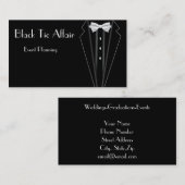 Carte De Visite Cravate noire Formal Tuxedo Event Planning (Devant / Derrière)
