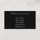 Carte De Visite Cravate noire Formal Tuxedo Event Planning (Dos)