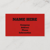 Carte De Visite Cravate Red Bow, Tux, ajouter des infos (Dos)