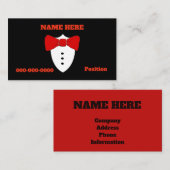 Carte De Visite Cravate Red Bow, Tux, ajouter des infos (Devant / Derrière)