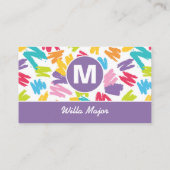 Carte De Visite Crayon Couleur Splashes Artsy Creative  (Dos)