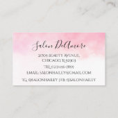 Carte De Visite Crayon de couleur avec aquarelle rose tresse (Dos)