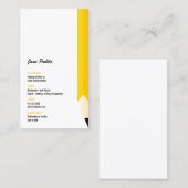 Carte De Visite Crayon enseignant du tuteur personnel (Devant / Derrière)