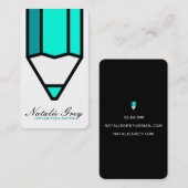 Carte De Visite Crayon moderne d'auteur de rédacteur créatif de (Devant / Derrière)