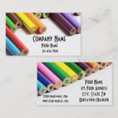 Carte De Visite Crayons colorés (Devant / Derrière)