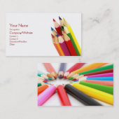 Carte De Visite Crayons colorés (Devant / Derrière)