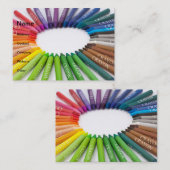 Carte De Visite Crayons colorés de craie (Devant / Derrière)
