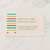 Carte De Visite Crayons colorés Enseignant substitut (Dos)