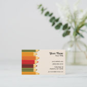 Carte De Visite Crayons couleur artiste (Debout devant)