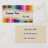 Carte De Visite Crayons couleur artiste (Devant / Derrière)