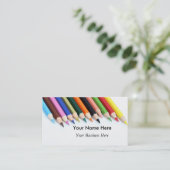 Carte De Visite Crayons de couleur personnalisés (Debout devant)