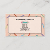 Carte De Visite Crayons de couleurs, Tuteur privé (Dos)