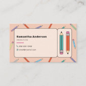 Carte De Visite Crayons de couleurs, Tuteur privé (Devant)