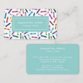 Carte De Visite Crayons éparés Substitut Enseignant Coordonnées (Devant / Derrière)