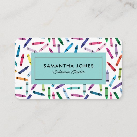 Carte De Visite Crayons Éparpillés Coordonnées du remplaçant (Devant)