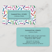 Carte De Visite Crayons Éparpillés Coordonnées du remplaçant (Devant / Derrière)