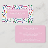 Carte De Visite Crayons éparpillés Informations de contact de la r (Devant / Derrière)