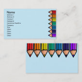 Carte De Visite Crayons mignons de couleur (Devant / Derrière)