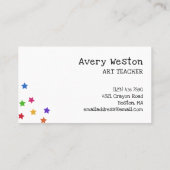 Carte De Visite Crayons noirs et étoiles Enseignant Gardergarten T (Dos)