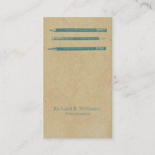 Carte De Visite Crayons vintages bleus