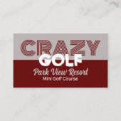 Carte De Visite Crazy Golf Slogan, Mini Golf Course Publicité (Devant)