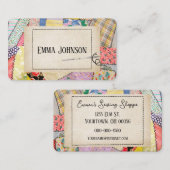 Carte De Visite Crazy Patchwork Quilt Design (Devant / Derrière)