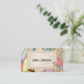 Carte De Visite Crazy Patchwork Quilt Design (Debout devant)