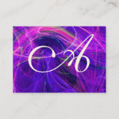 Carte De Visite CRAZY PHOTON monogramme Noir rose vibrant (Dos)